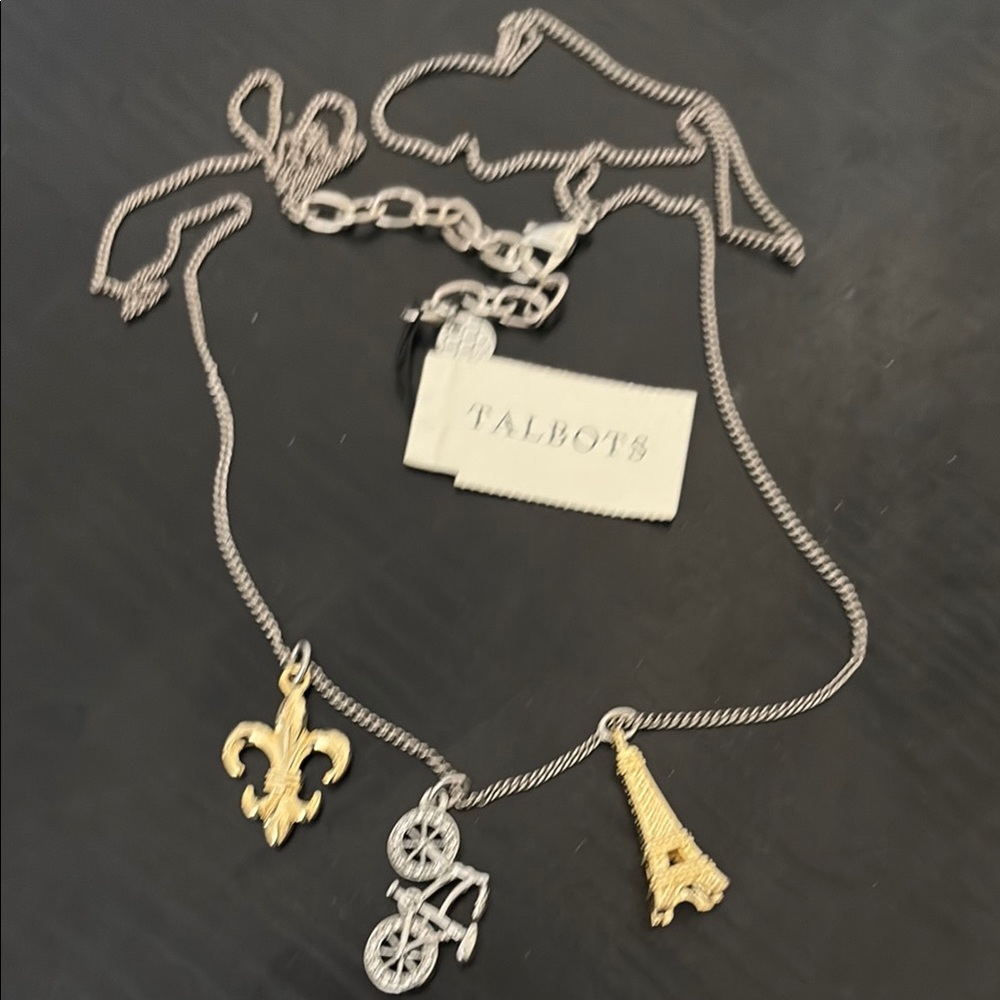 Talbots Two-Tone Charm Necklace